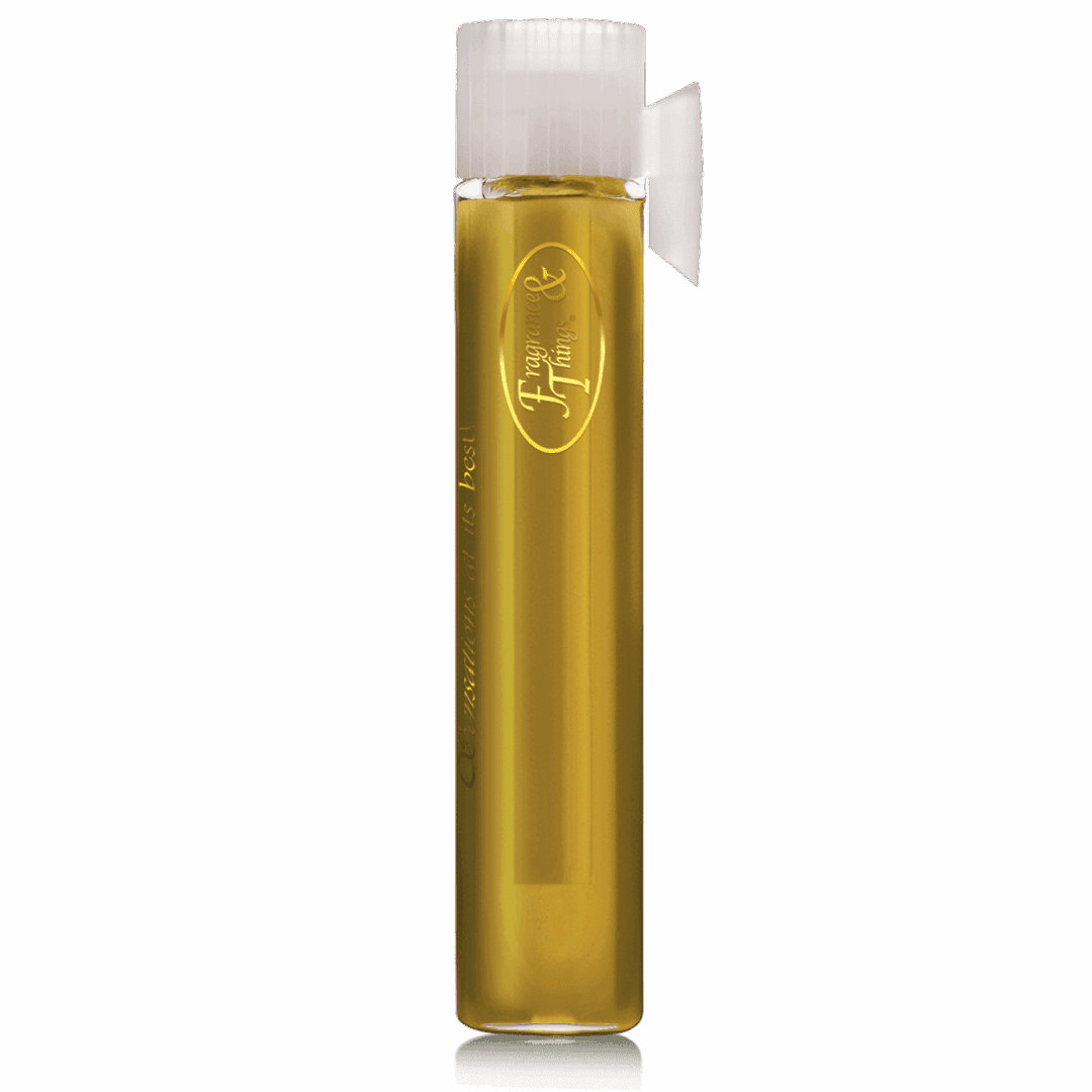 A clear vial filled with yellow liquid and a white cap.